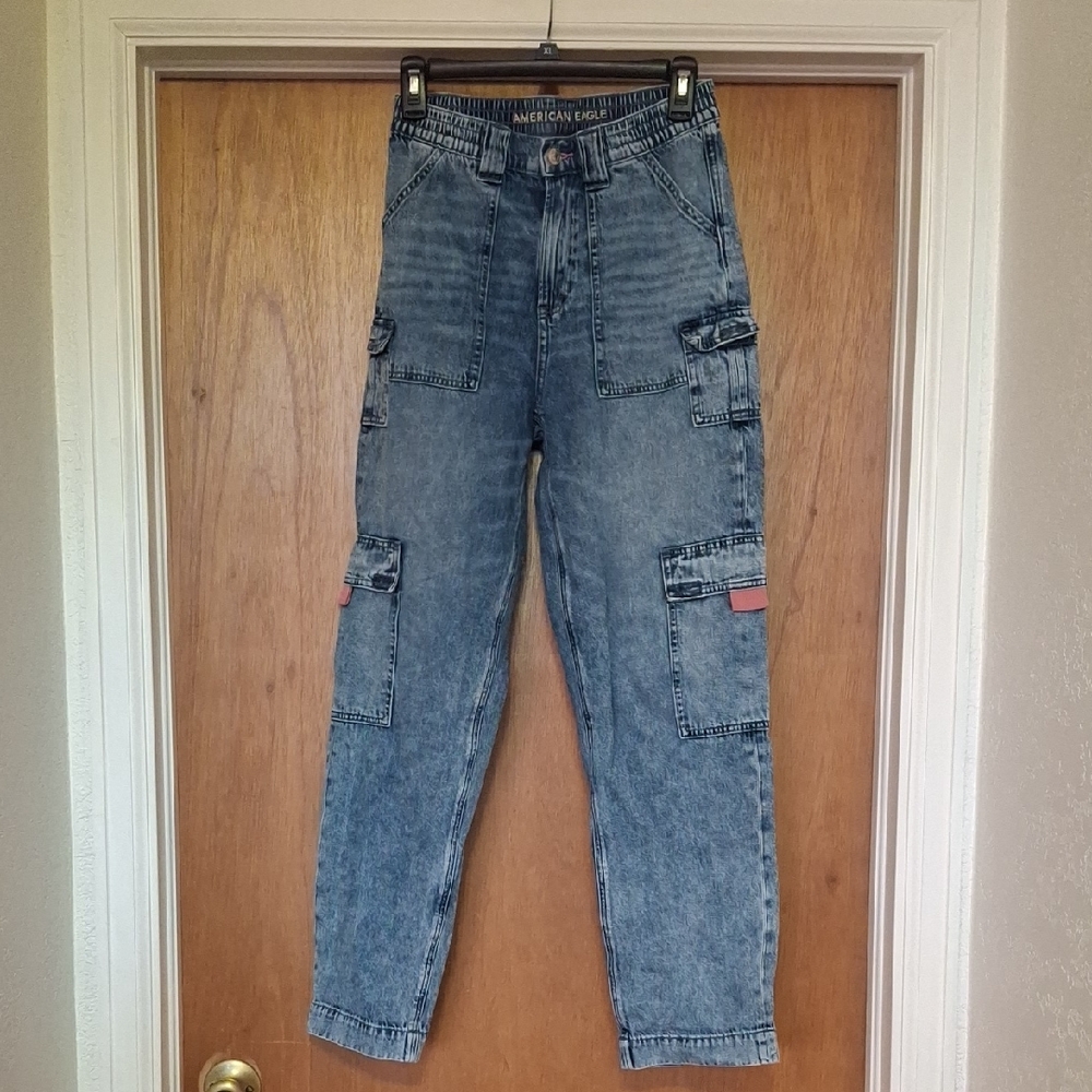 American Eagle Blue Cargo Jeans